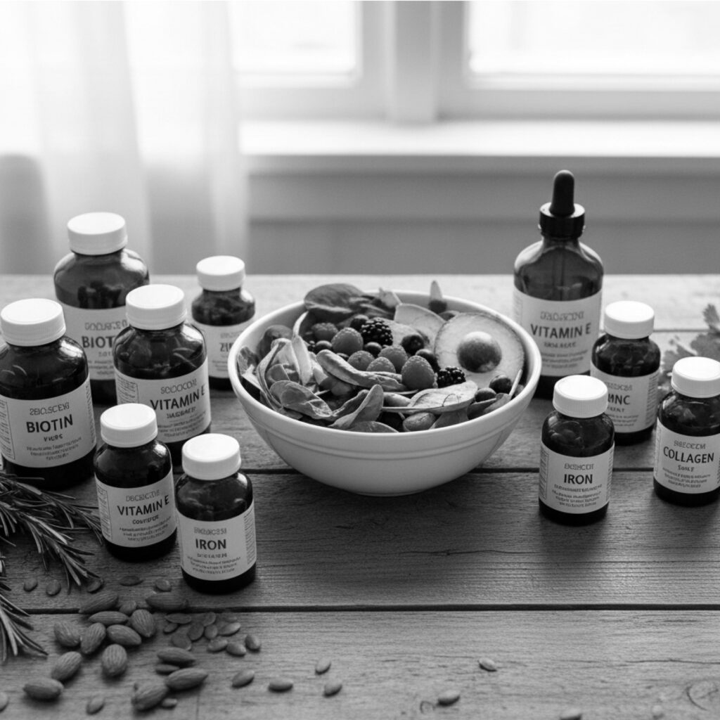 Hair growth vitamins.